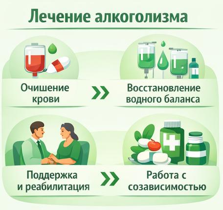 лечение алкоголизма в Юрюзани этапы